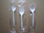 Individually wrapped plastic cutlery