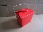 solid red take away box
